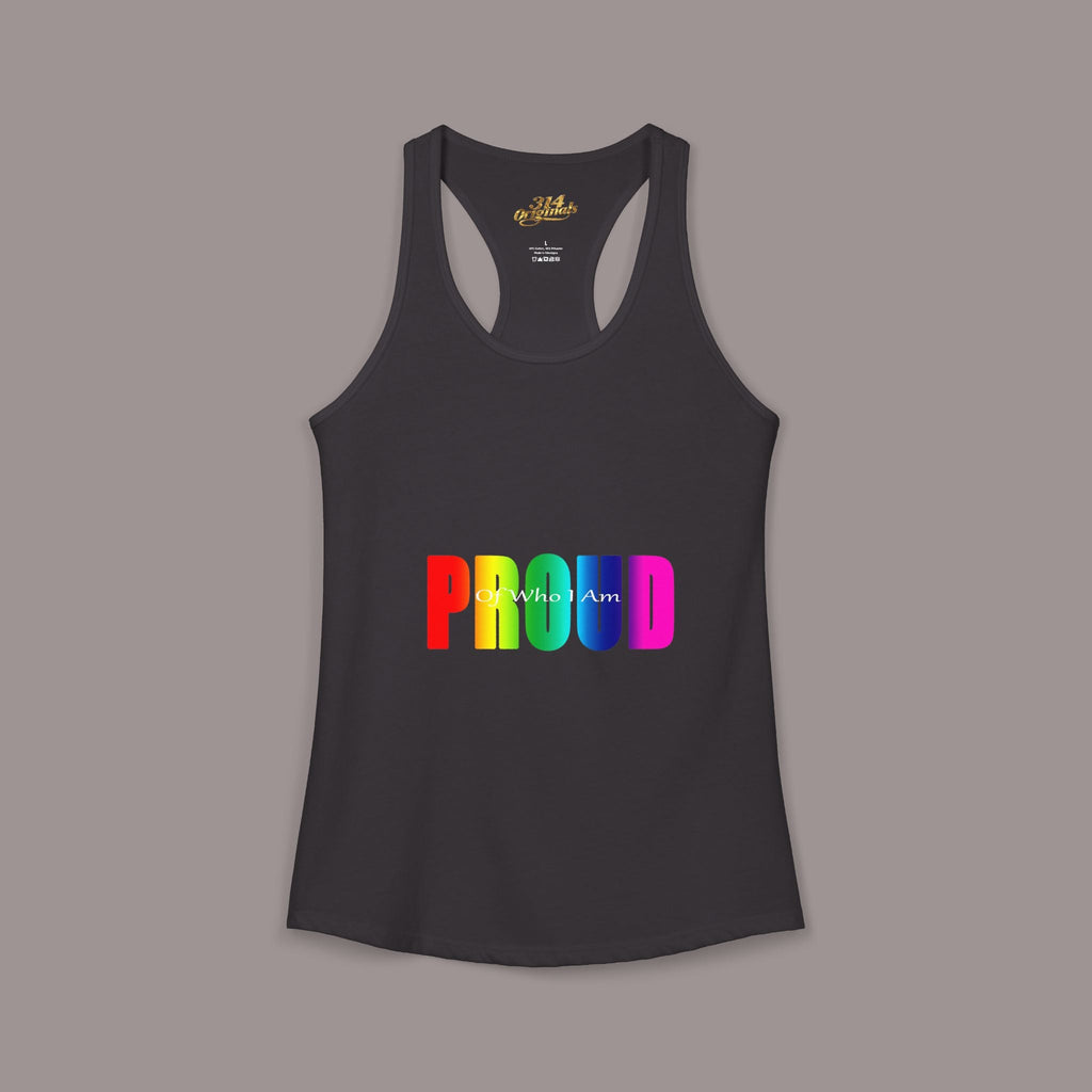 'PROUD' Women's Ideal Racerback Tank Printify Tank Top  314 Originals