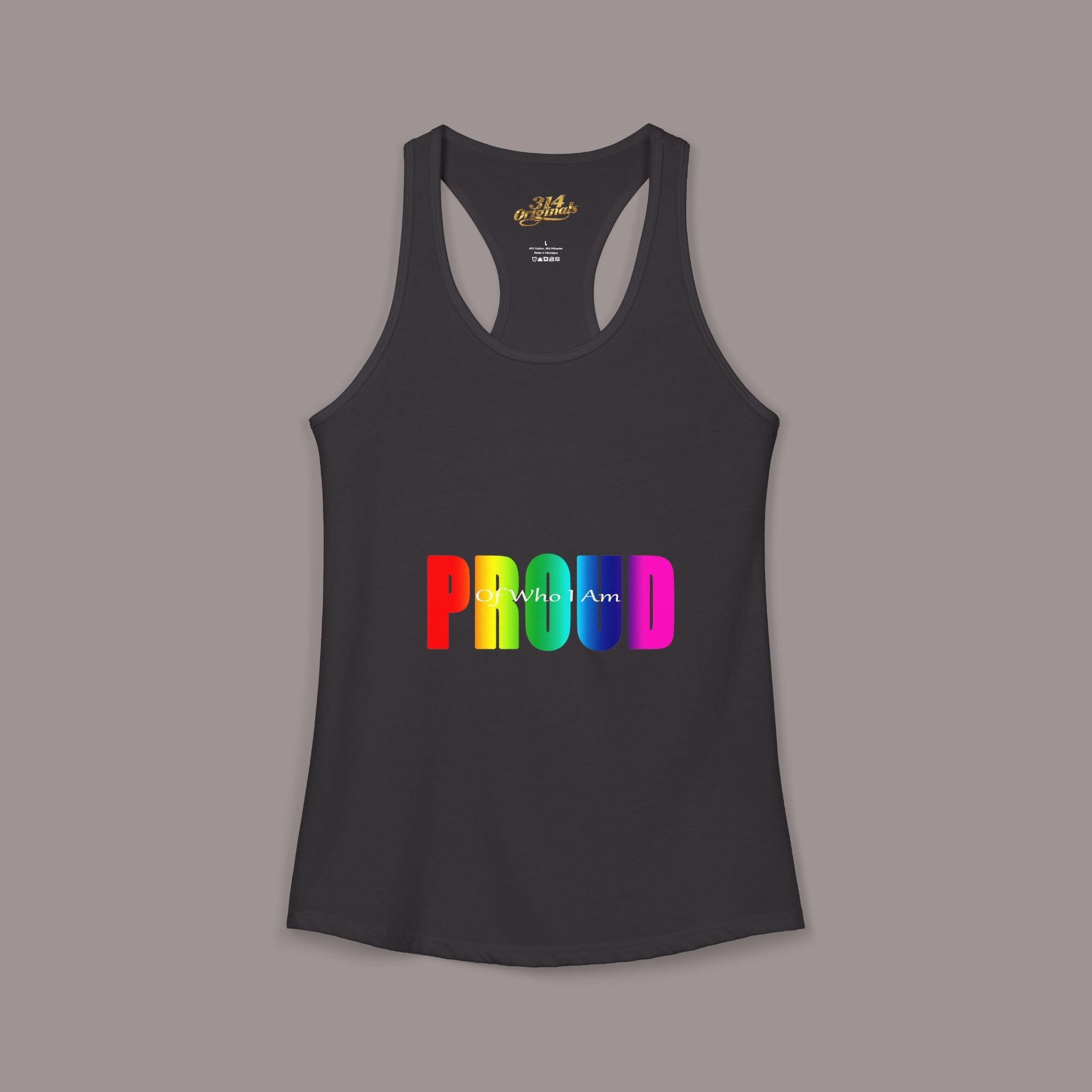 'PROUD' Women's Ideal Racerback Tank Printify Tank Top  314 Originals