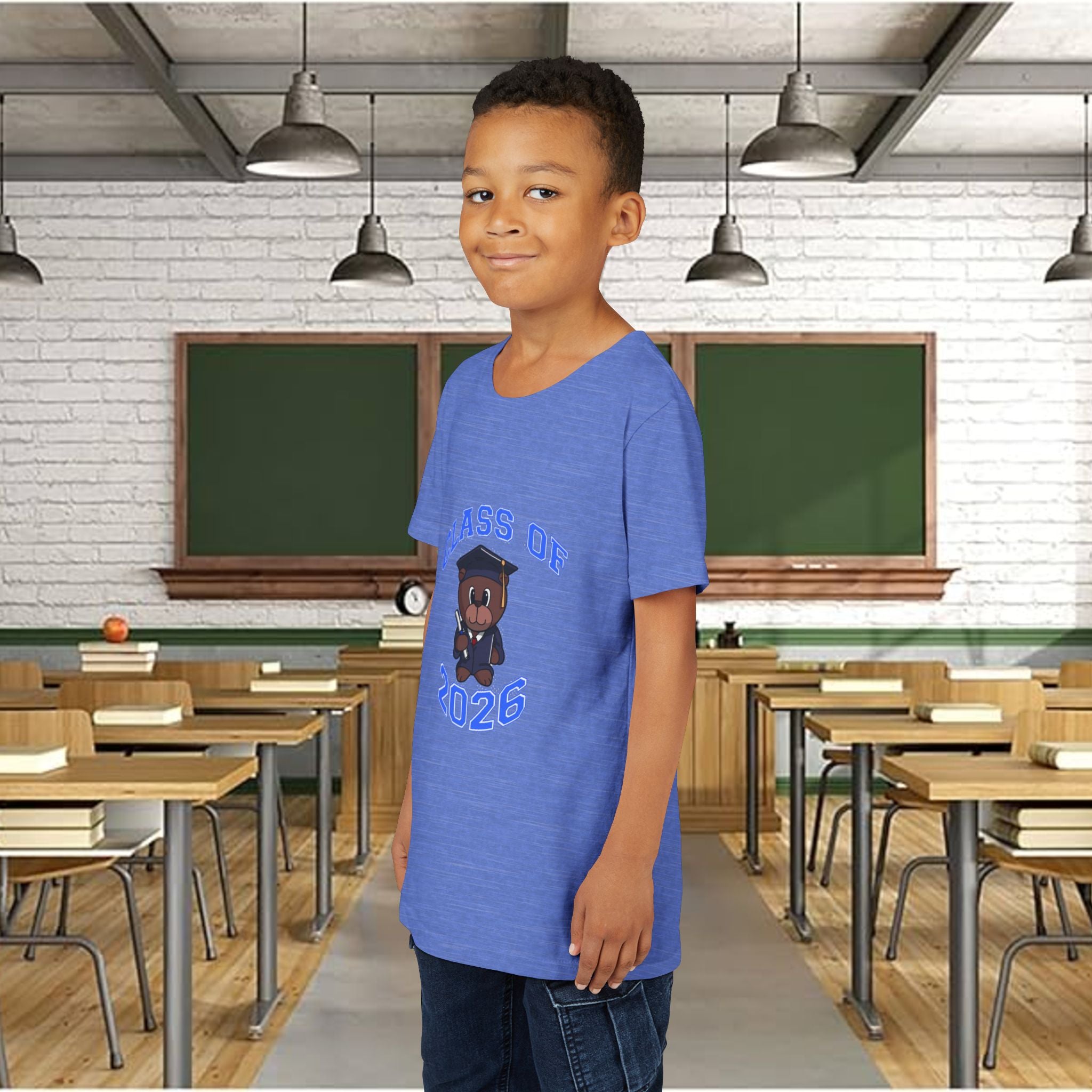 Class of 2026 Kids Graduation T‑Shirt — Cute Graduate Bear Youth Tee