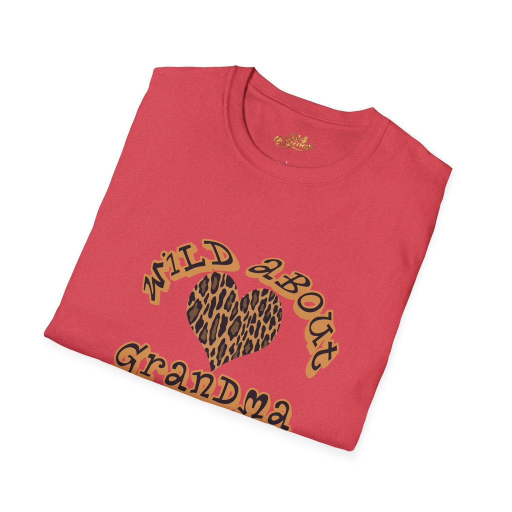 Wild About Grandma Leopard Heart T-Shirt Printify T-Shirt  314 Originals