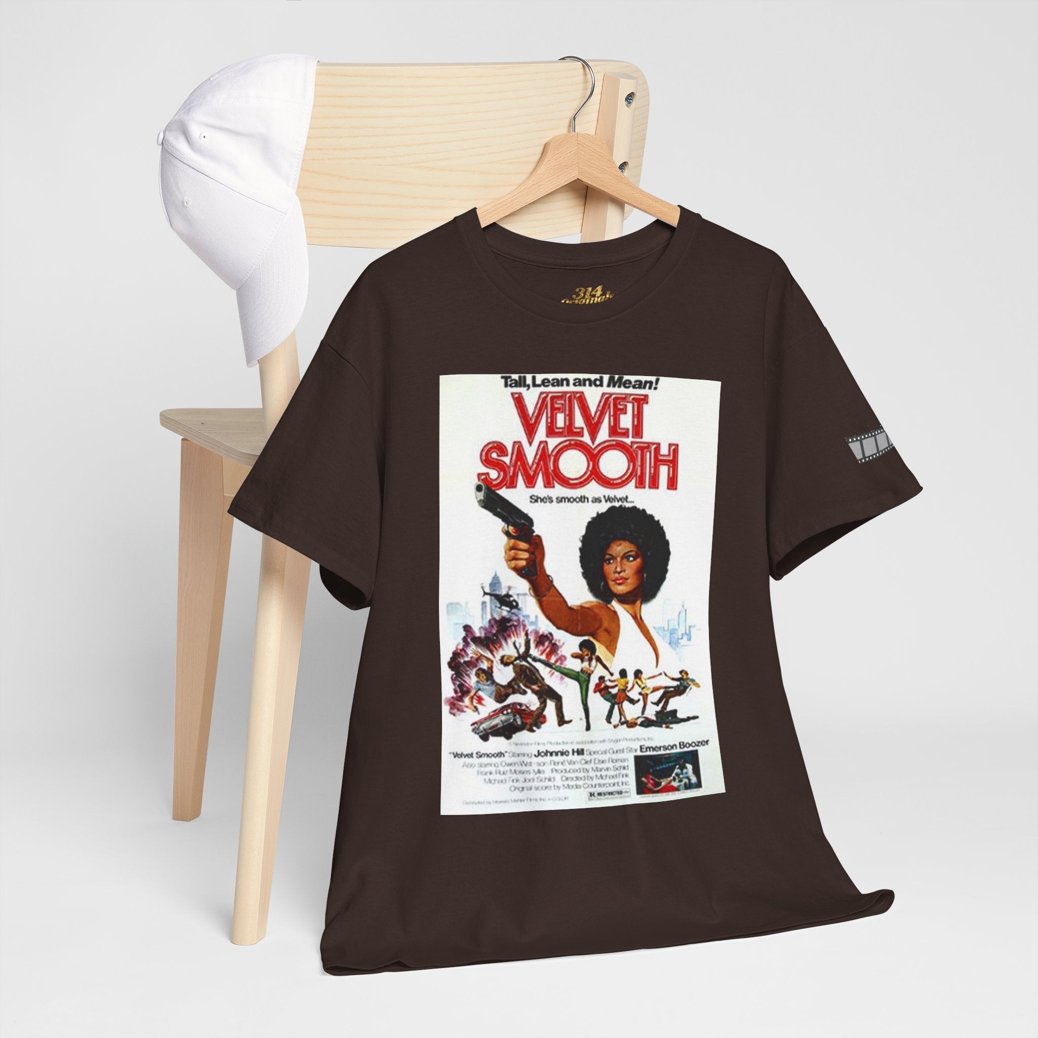 Velvet Smooth Retro Movie Poster Tee — Vintage Blaxploitation Graphic T-Shirt Printify T-Shirt  314 Originals