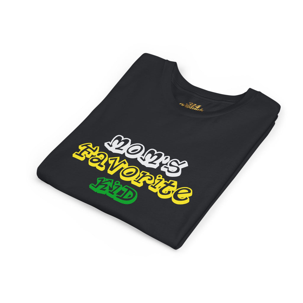 Girl's "Favorite Kid" Retro Yellow & Green Graphic T-Shirt