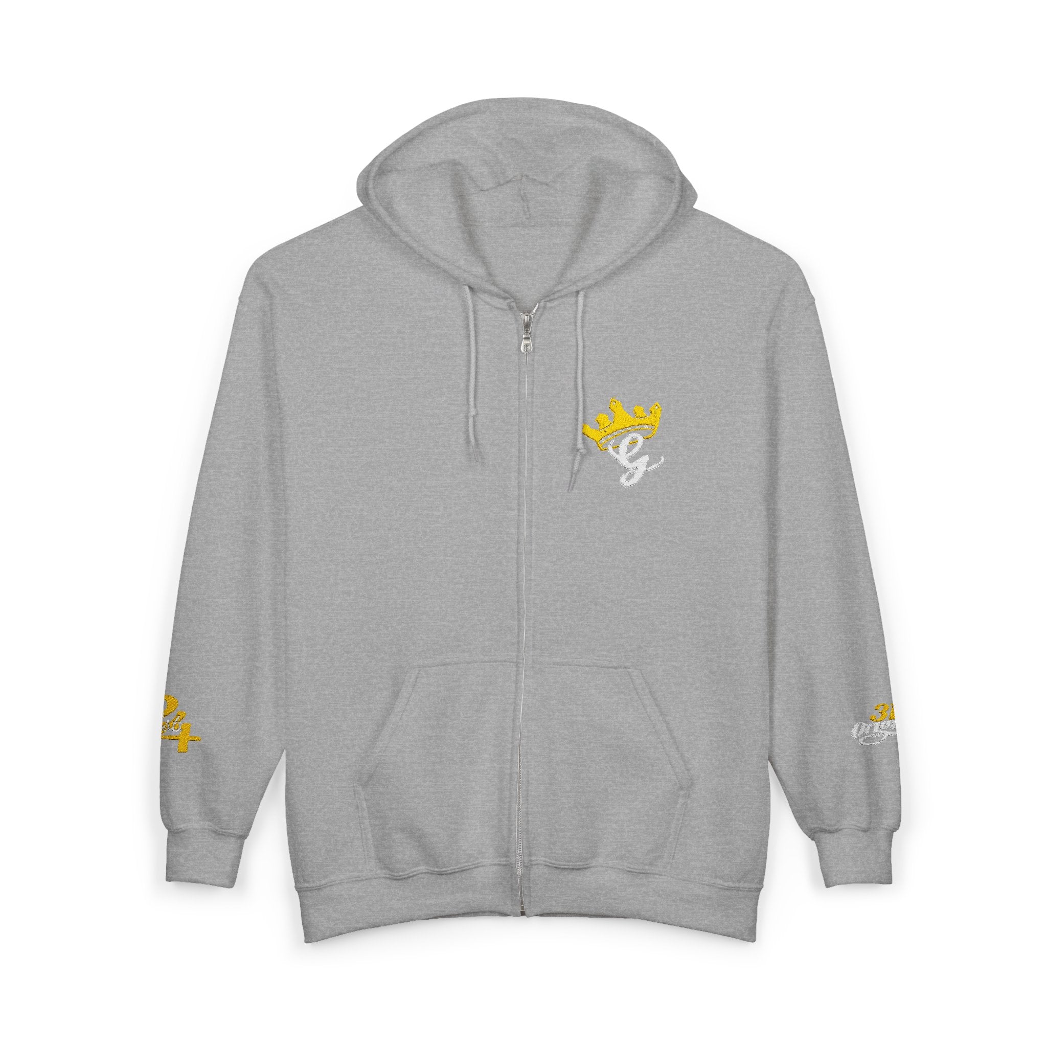 King's Gear Zip Hoodie — Full‑Zip with Gold Crown Emblem - 314 Originals