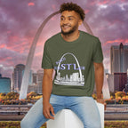 St. Louis Arch Skyline Tee — Born Hustler Front, 314 Originals Back - 314 Originals