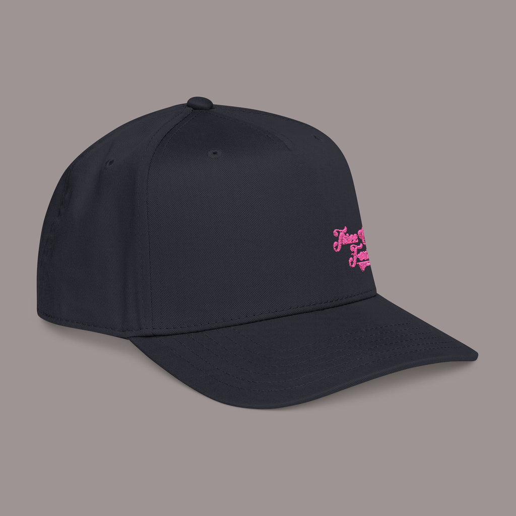 All Black Mid Profile Baseball Cap — 314 Embroidered Pink Logo - 314 Originals
