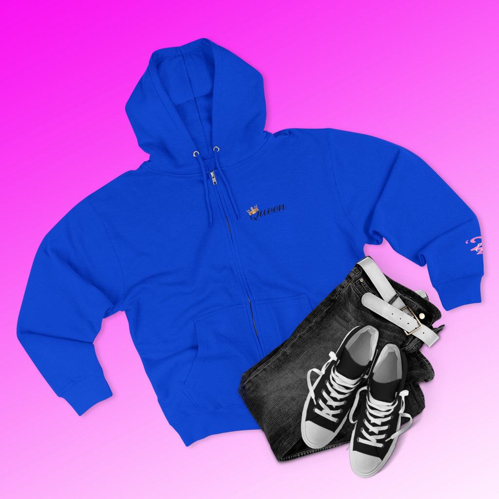 'Queen' Chest Logo Zip Hoodie — Women's Urban Streetwear - 314 Originals