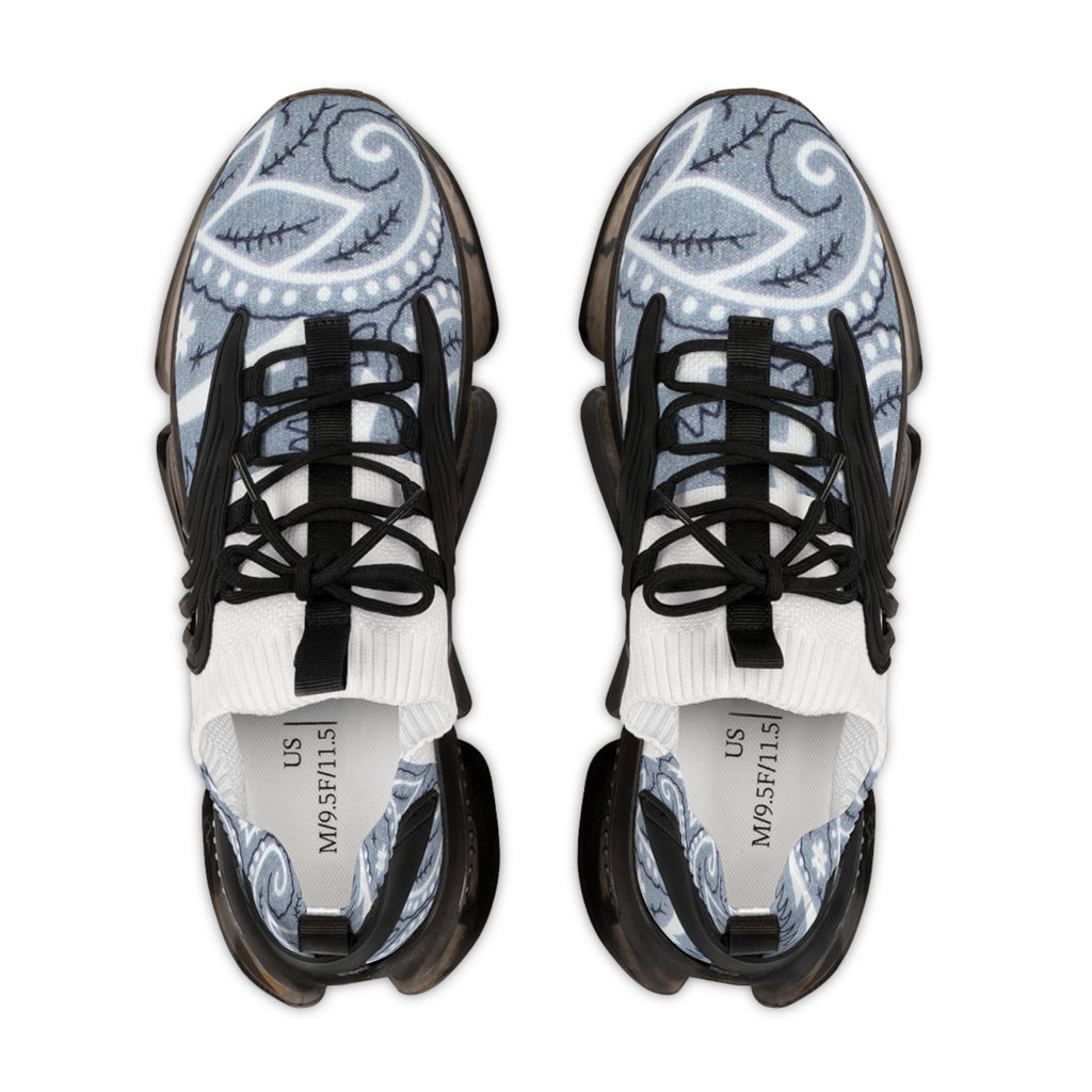 Gray Paisley Mesh Running Sneakers