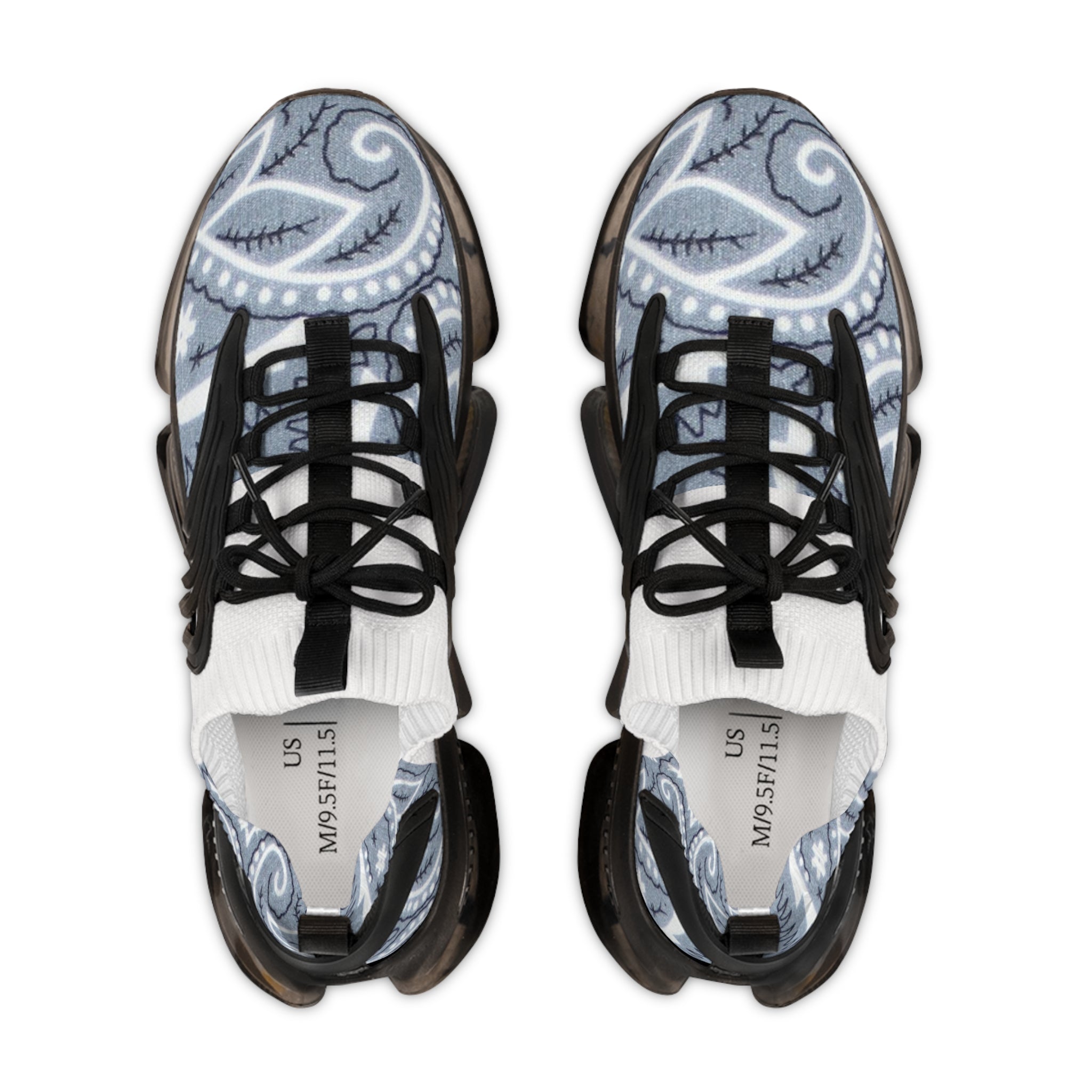 Gray Paisley Mesh Running Sneakers