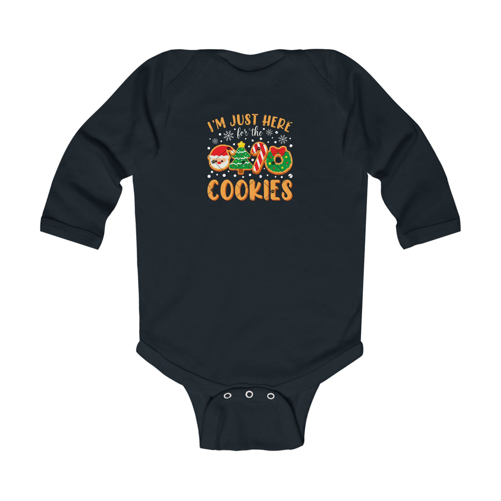 "I'm Just Here for the Cookies" Christmas Cookie Cute Infant Long Sleeve Onesie - 314 Originals