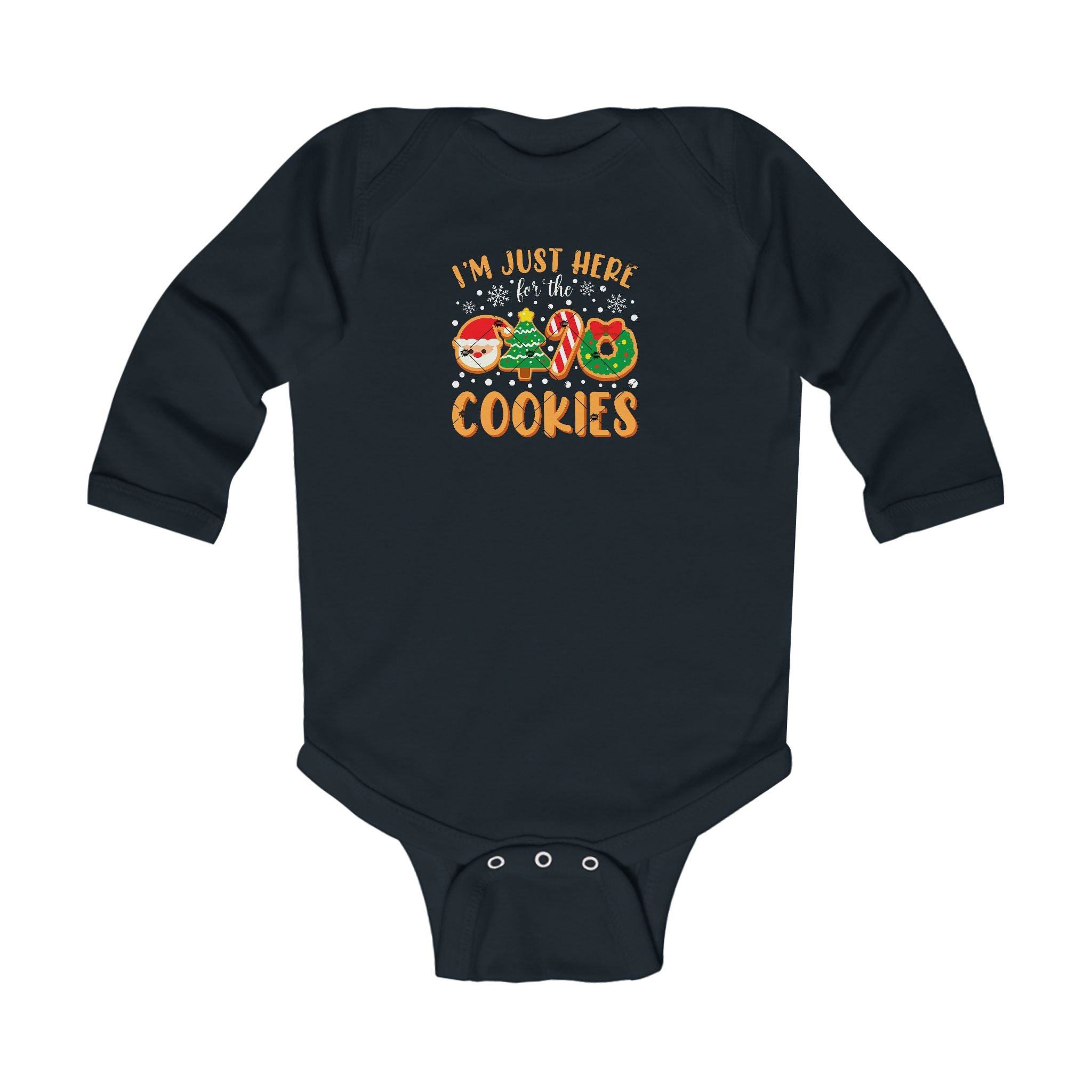 "I'm Just Here for the Cookies" Christmas Cookie Cute Infant Long Sleeve Onesie - 314 Originals