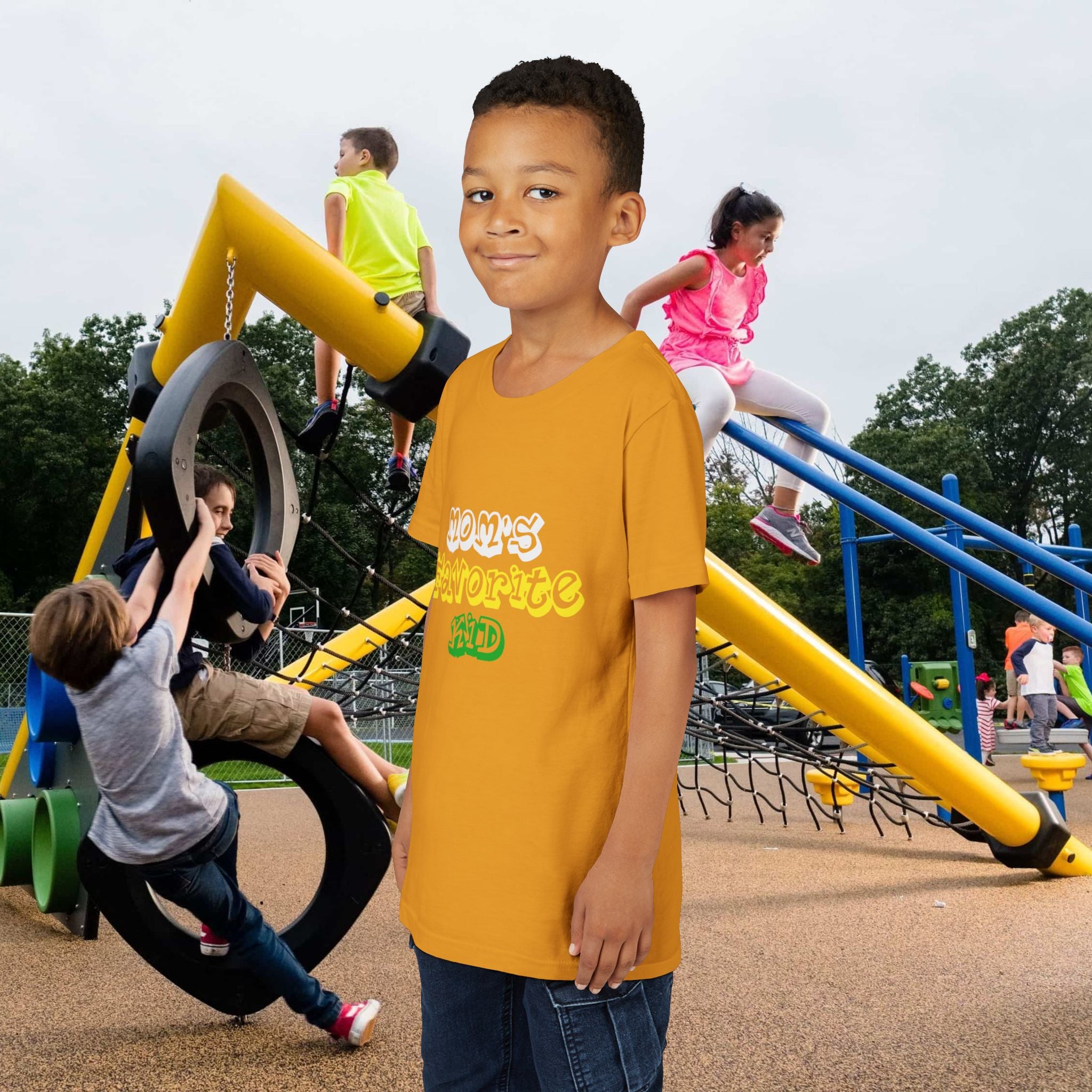 Boys "Favorite Kid" Retro Yellow & Green Graphic T-Shirt - 314 Originals