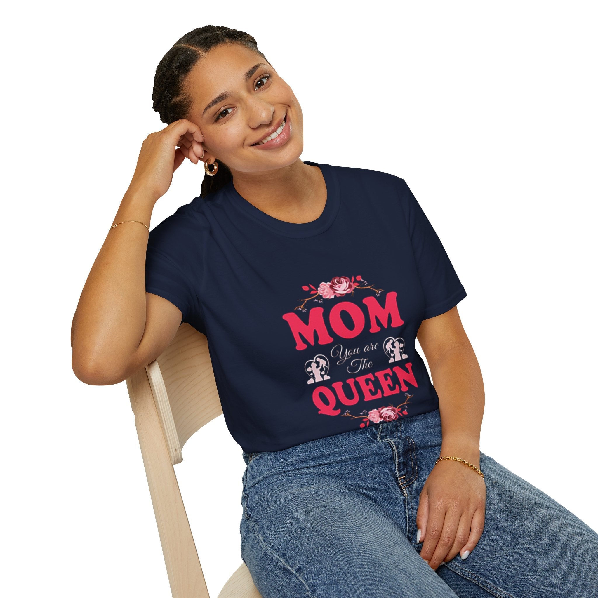 Mom You Are The Queen T‑Shirt — Floral Mother's Day Gift Printify T-Shirt  314 Originals