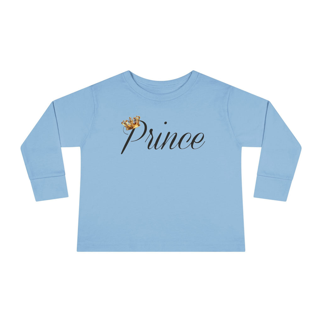 Prince Toddler Long Sleeve Tee — Gold Crown Script Printify Kids clothes  314 Originals