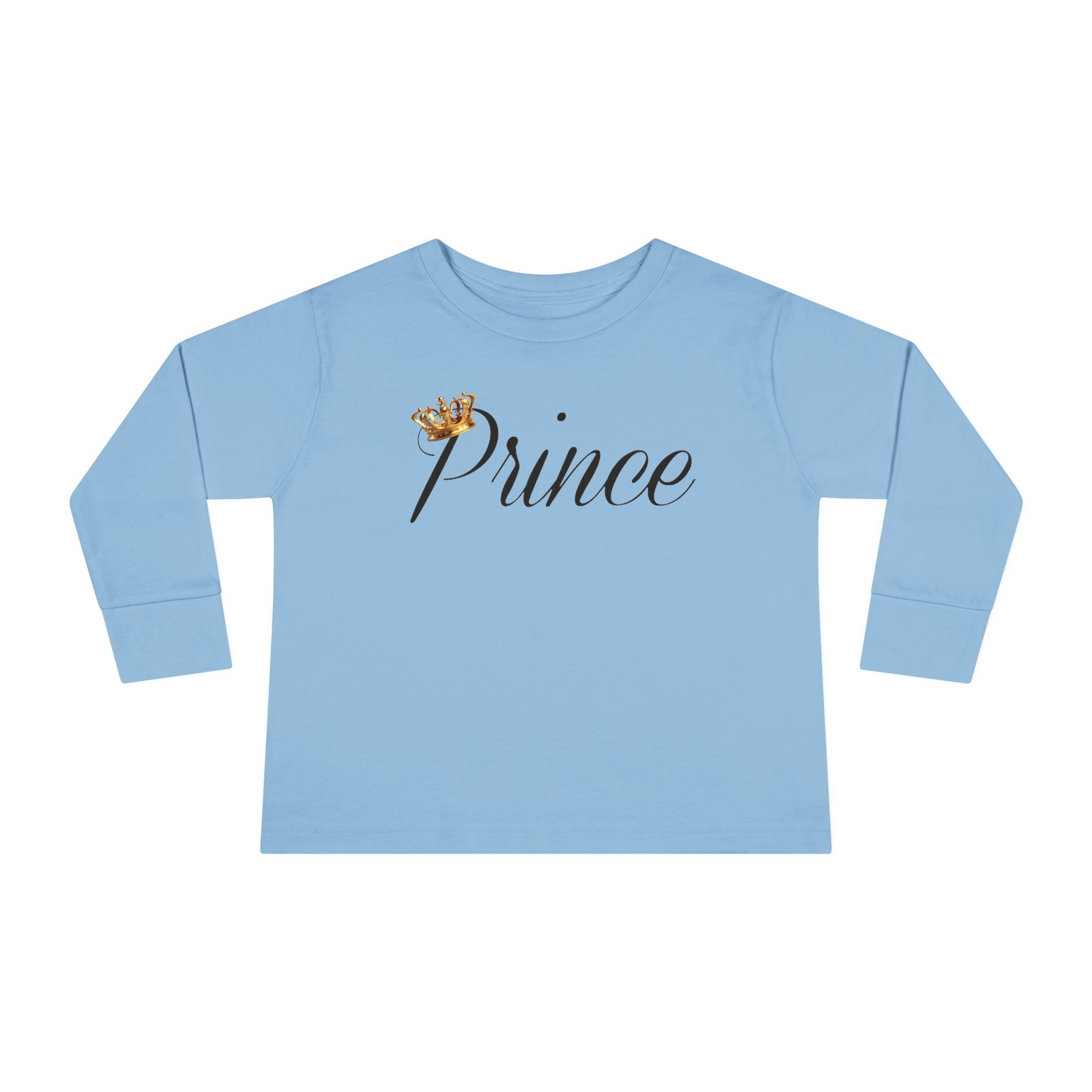 Prince Toddler Long Sleeve Tee — Gold Crown Script Printify Kids clothes  314 Originals
