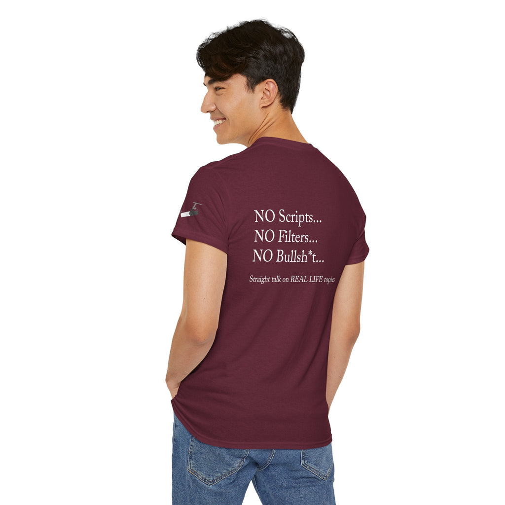 Tell It Like It Is Podcast — Bold Statement Graphic T‑Shirt ("No Scripts… No Filters… No Bullsh*t") Printify T-Shirt  314 Originals
