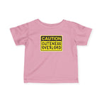 "Caution: Cuteness Overload" —  Baby T‑Shirt (Yellow Warning Sign) - 314 Originals