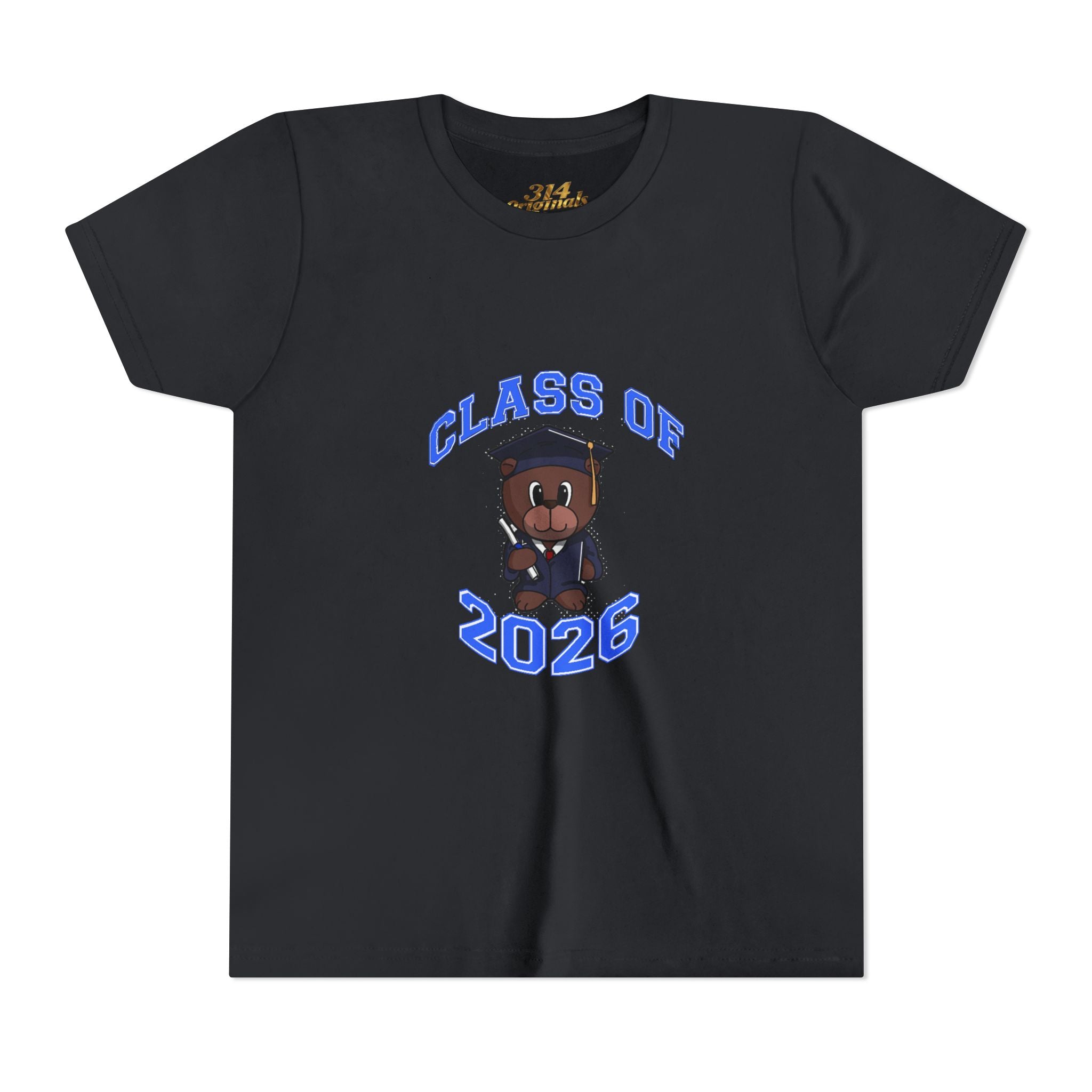 Class of 2026 Kids Graduation T‑Shirt — Cute Graduate Bear Youth Tee