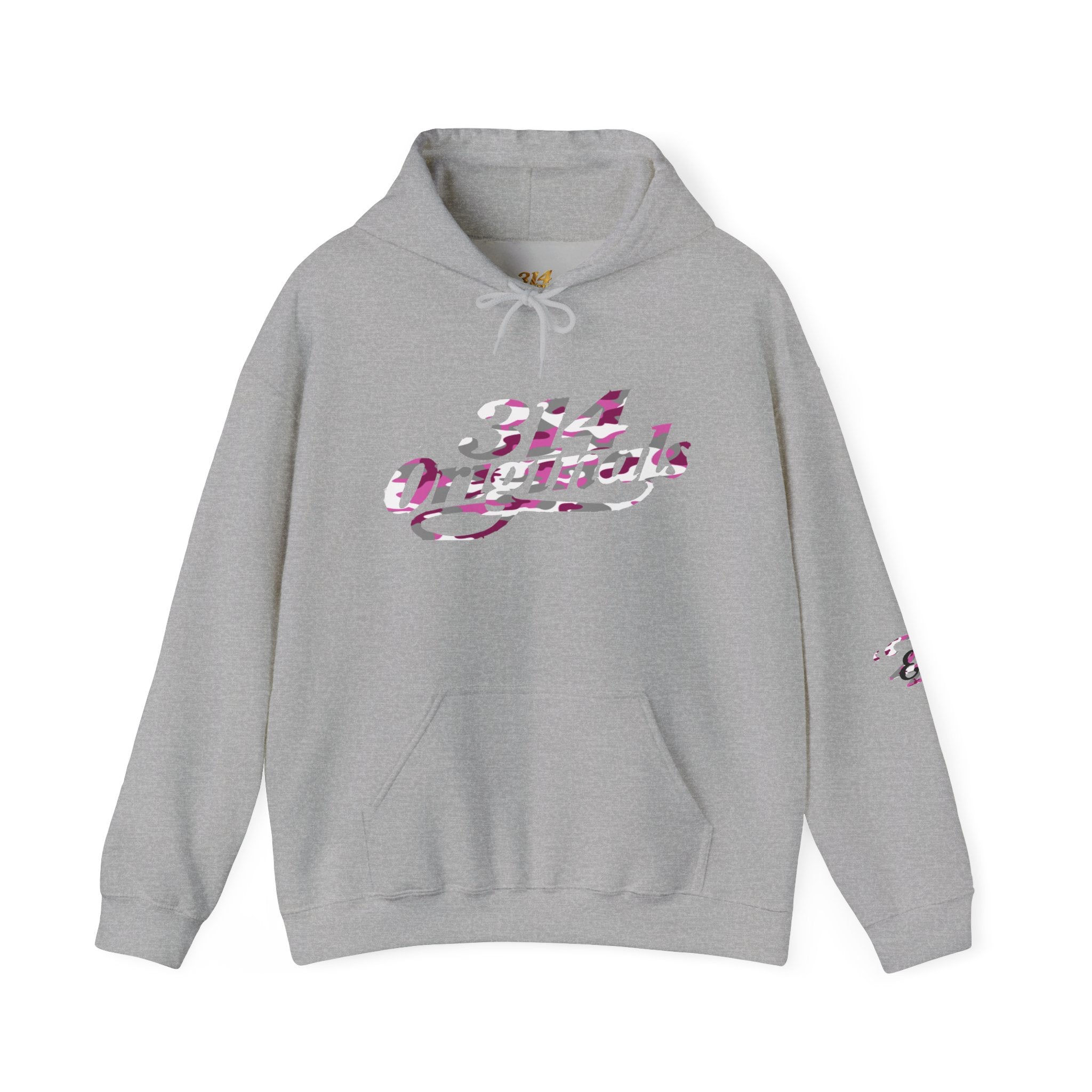 Pink Camo '314' Script Hoodie — City Pride Casual Pullover - 314 Originals
