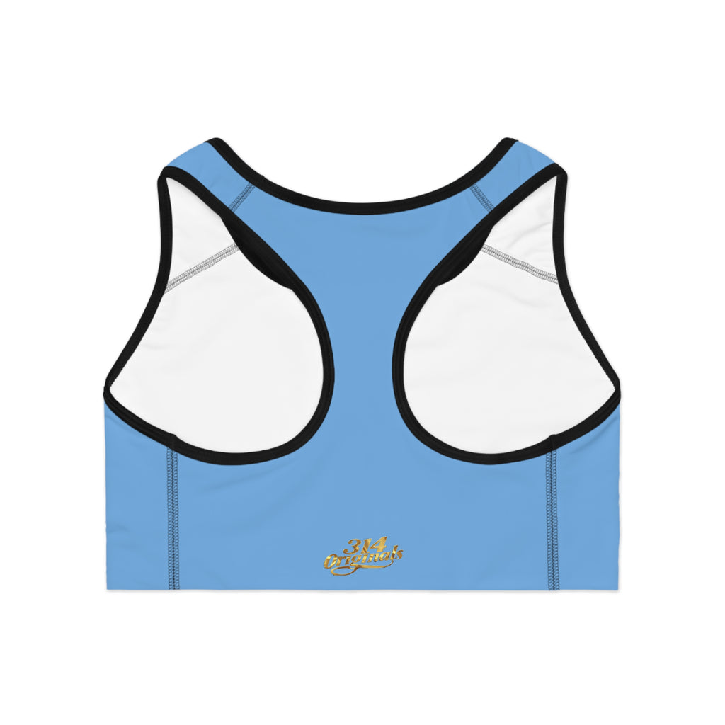 Light Blue Sports Bra — "Originals" Script Athletic Crop Top - 314 Originals