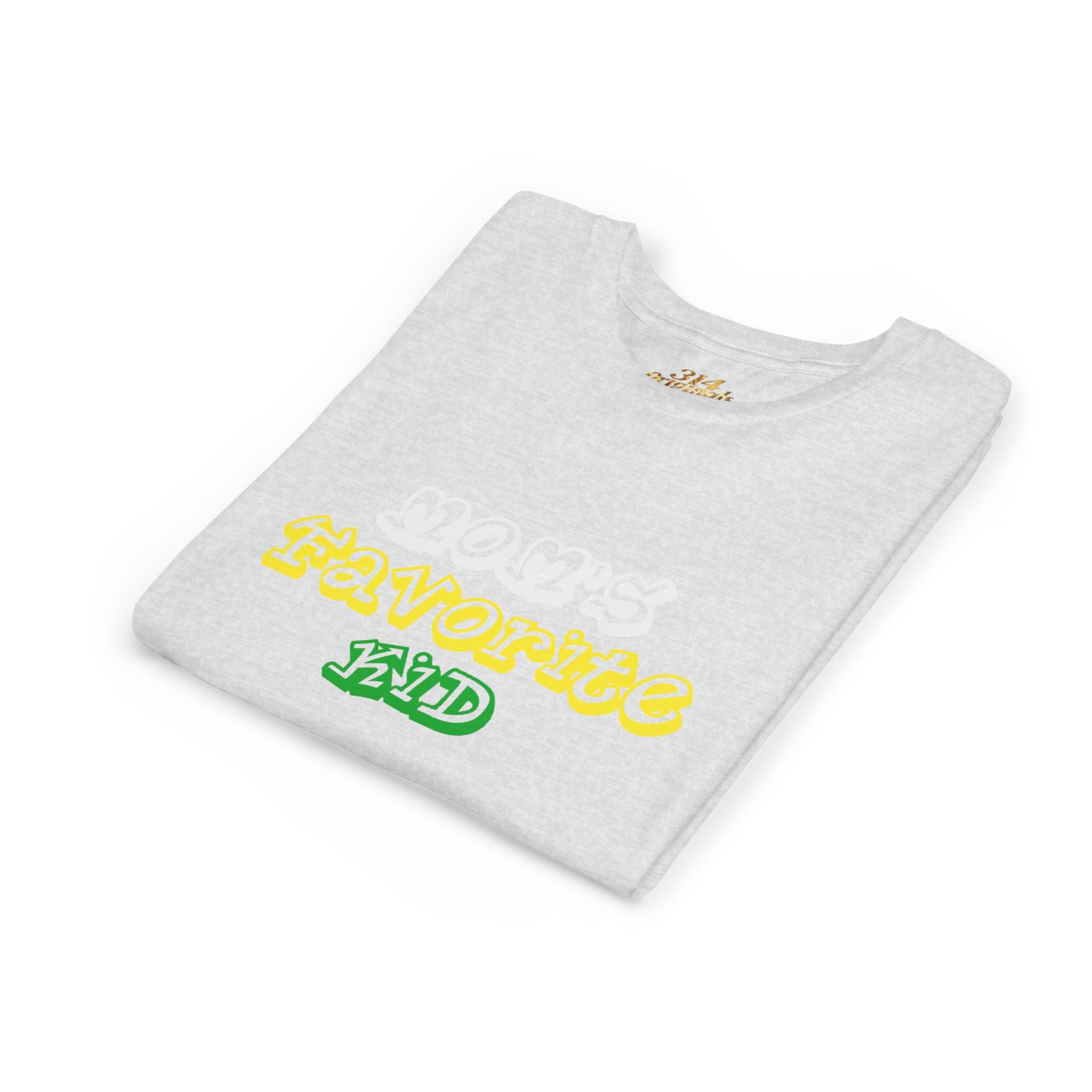 Girl's "Favorite Kid" Retro Yellow & Green Graphic T-Shirt