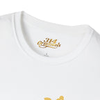 Queen Q Crown T‑Shirt — Pink & Gold Heart Logo Tee