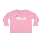 "Princess" Script Top with Gold Crown-Toddler Long Sleeve Tee Printify Kids clothes  314 Originals