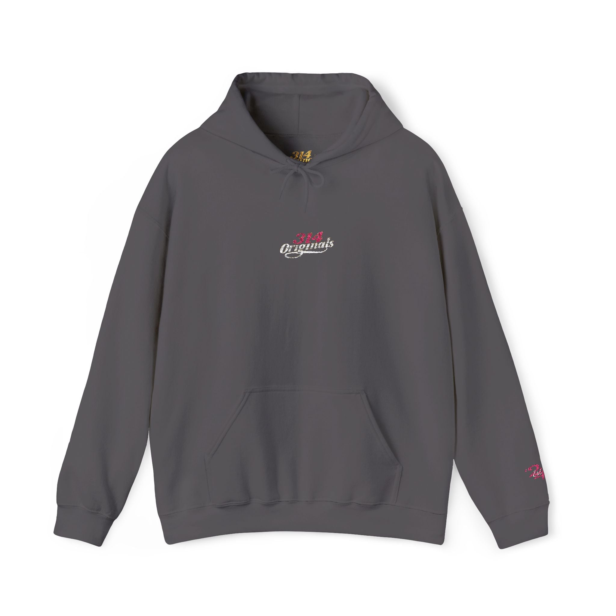 314 Ladies Hoodie — Pink Floral Chest Logo - 314 Originals