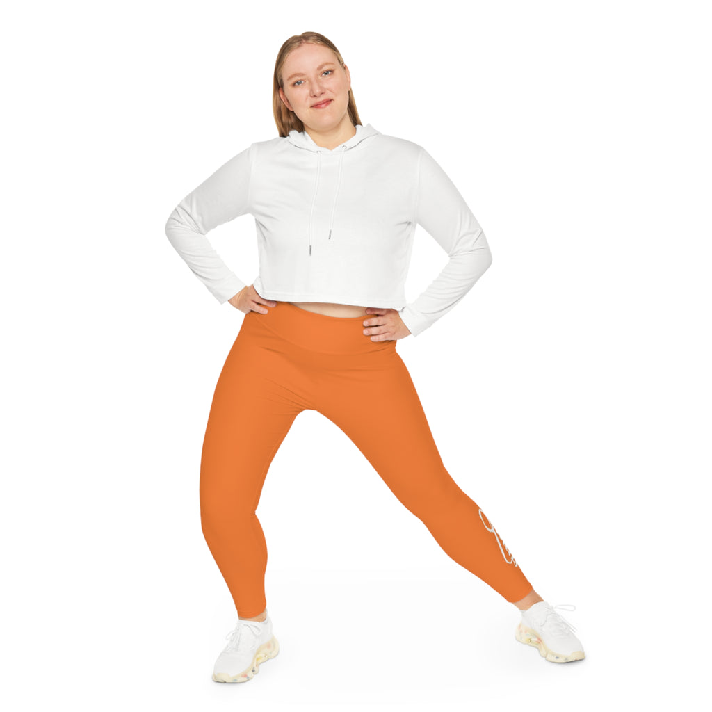Crusta Plus Size Leggings — Subtle Side Script Graphic, Comfortable Everyday Activewear - 314 Originals