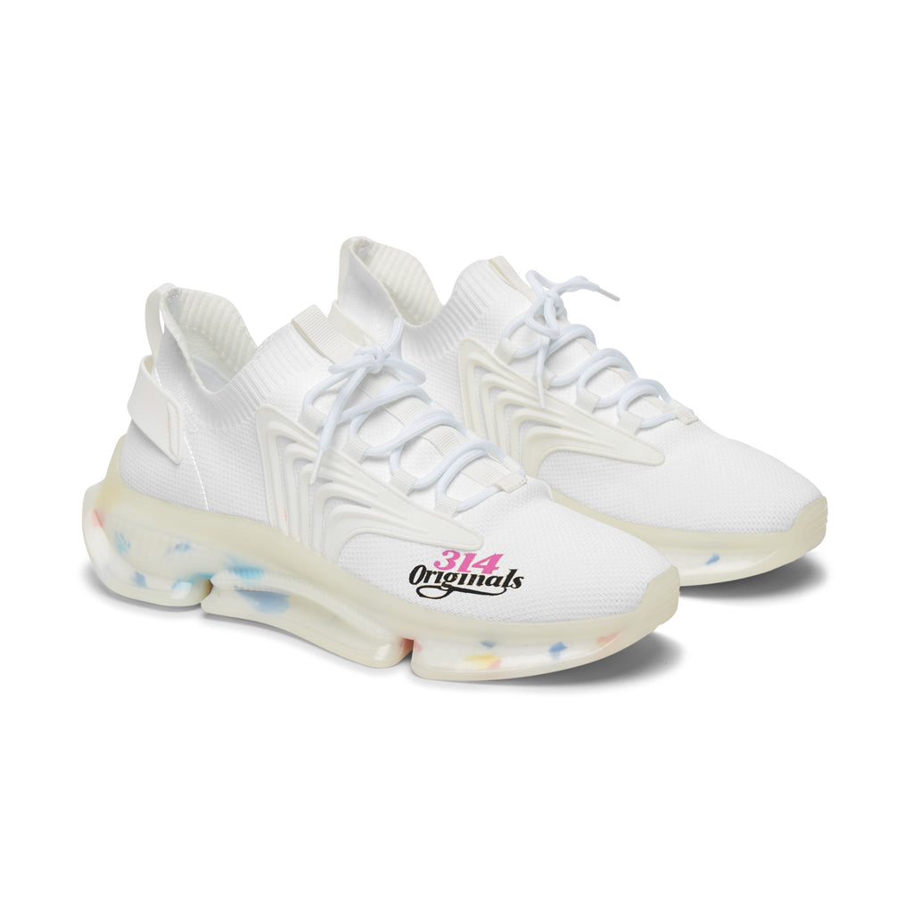 Women's All White Mesh Sneakers — Lightweight Breathable Athletic Shoes with '314 Originals' Accent Printify Shoes  314 Originals