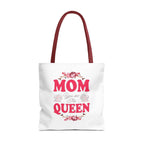 "Mom You're the Queen" Floral Mother's Day Tote Bag Printify Bags  314 Originals
