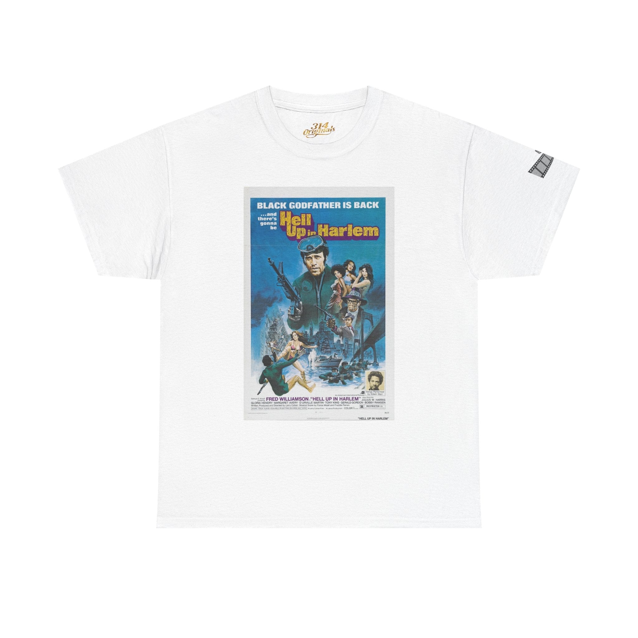 'Hell Up in Harlem' Retro Blaxploitation Graphic Tee Printify T-Shirt  314 Originals