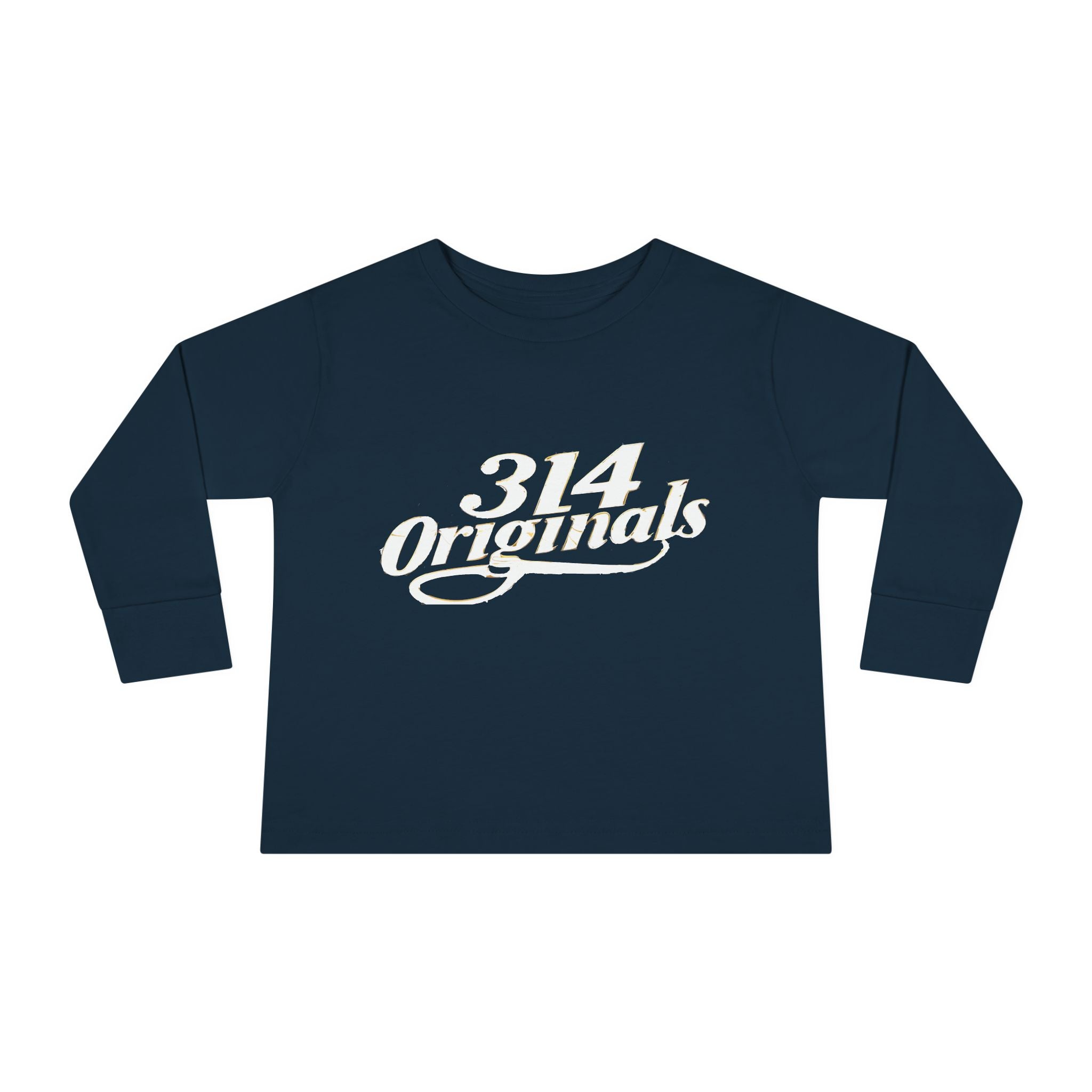 Toddler Long Sleeve Tee — "314 Originals" Retro Script Kids Shirt - 314 Originals