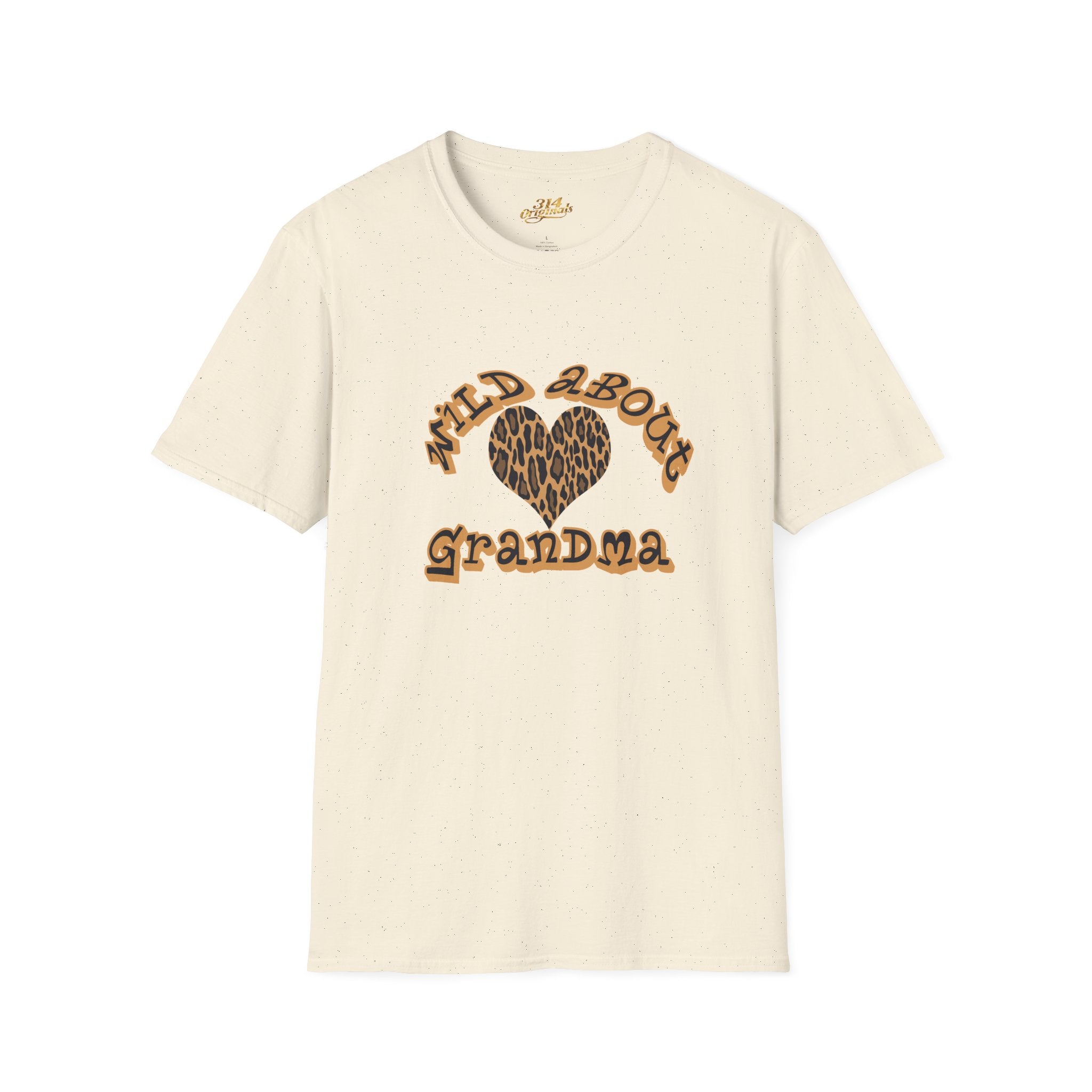 Wild About Grandma Leopard Heart T-Shirt Printify T-Shirt  314 Originals