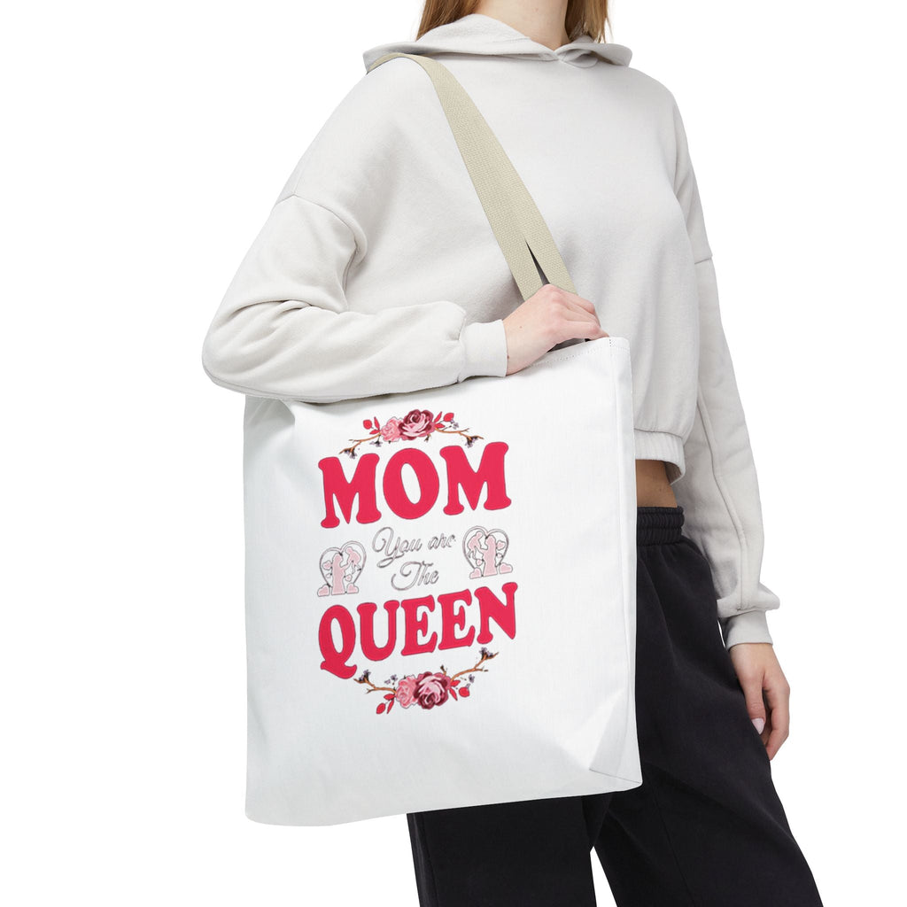 "Mom You're the Queen" Floral Mother's Day Tote Bag Printify Bags  314 Originals