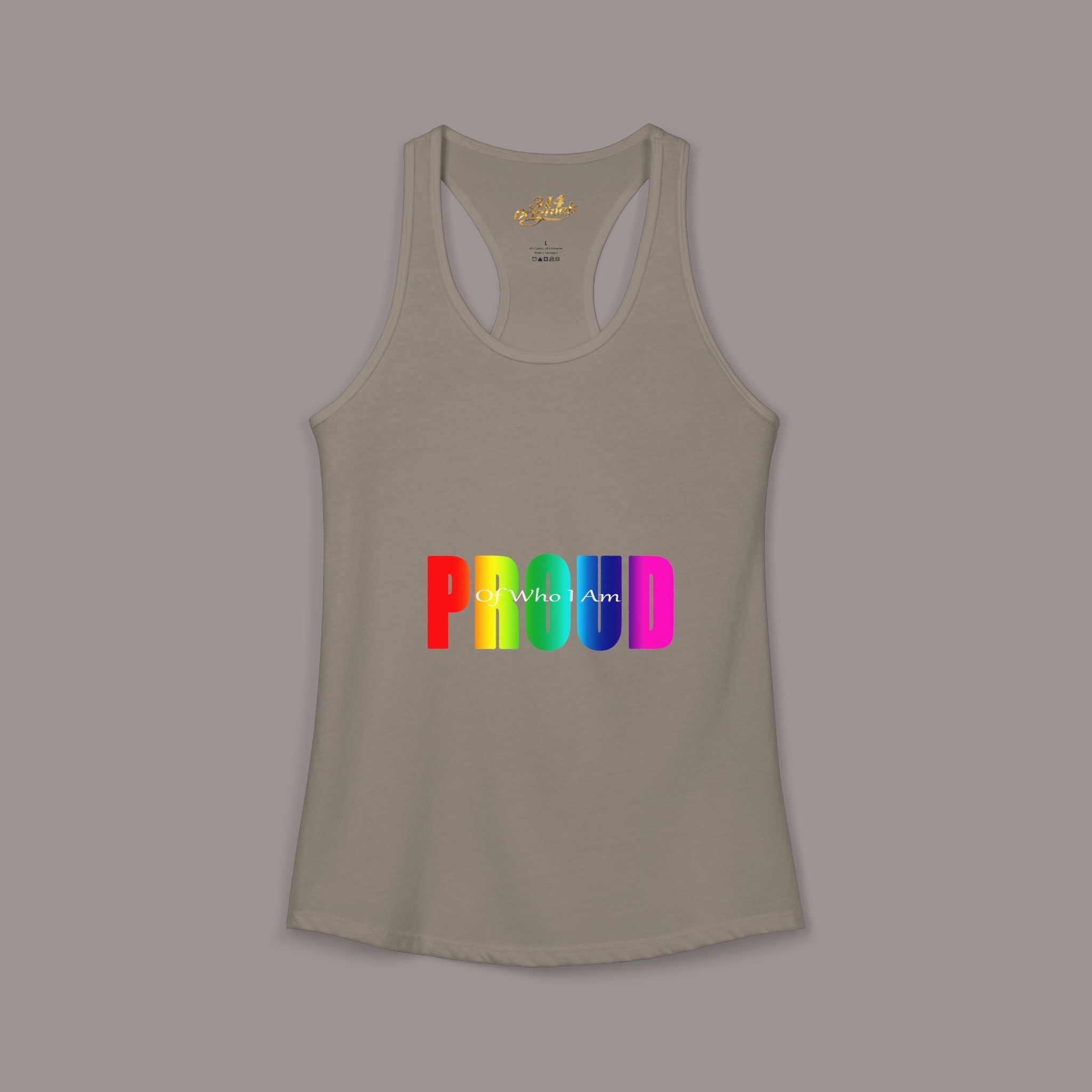 'PROUD' Women's Ideal Racerback Tank Printify Tank Top  314 Originals
