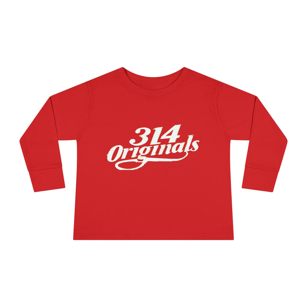 Toddler Long Sleeve Tee — "314 Originals" Retro Script Kids Shirt - 314 Originals