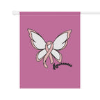 Breast Cancer Awareness Butterfly Garden Flag – 'Awareness' Pink Ribbon House Banner - 314 Originals