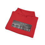 City Skyline Hoodie — Black & White Waterfront Panorama Pullover Printify Hoodie  314 Originals