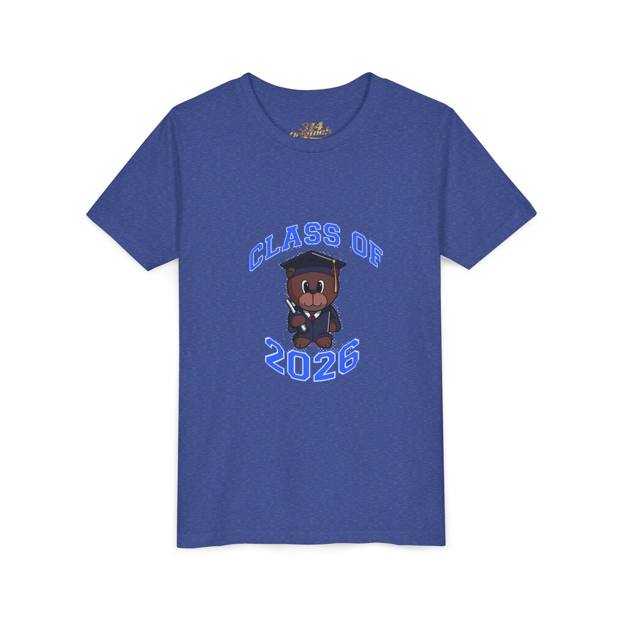 Class of 2026 Kids Graduation T‑Shirt — Cute Graduate Bear Youth Tee