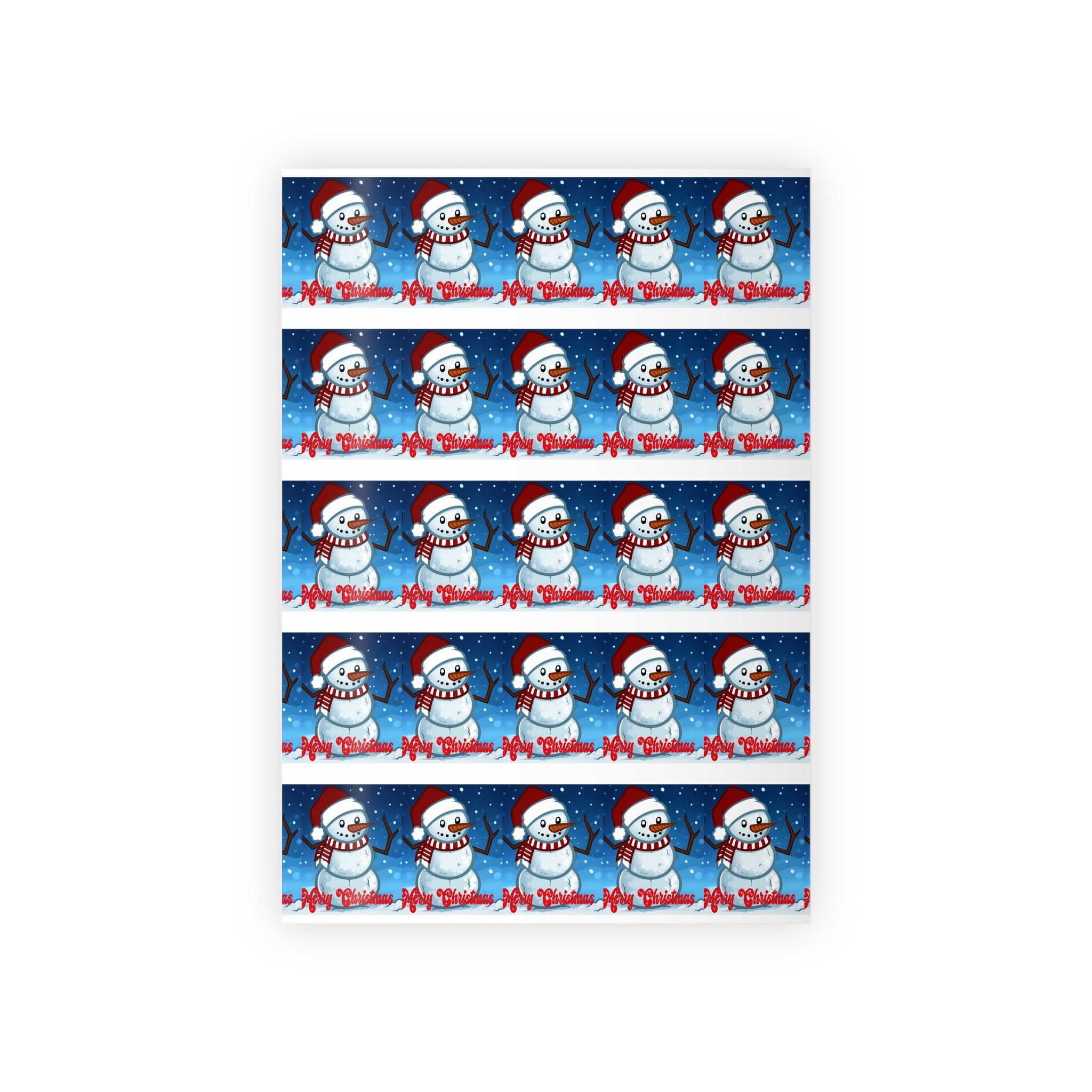 Christmas Snowman Wrapping Paper Roll — Holiday Gift Wrap with 'Merry Christmas' Design - 314 Originals