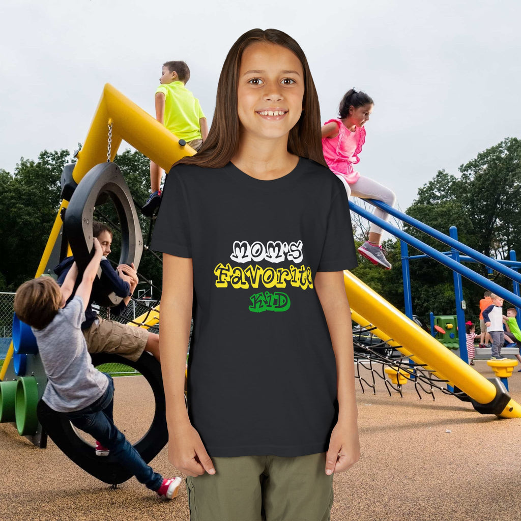 Girl's "Favorite Kid" Retro Yellow & Green Graphic T-Shirt