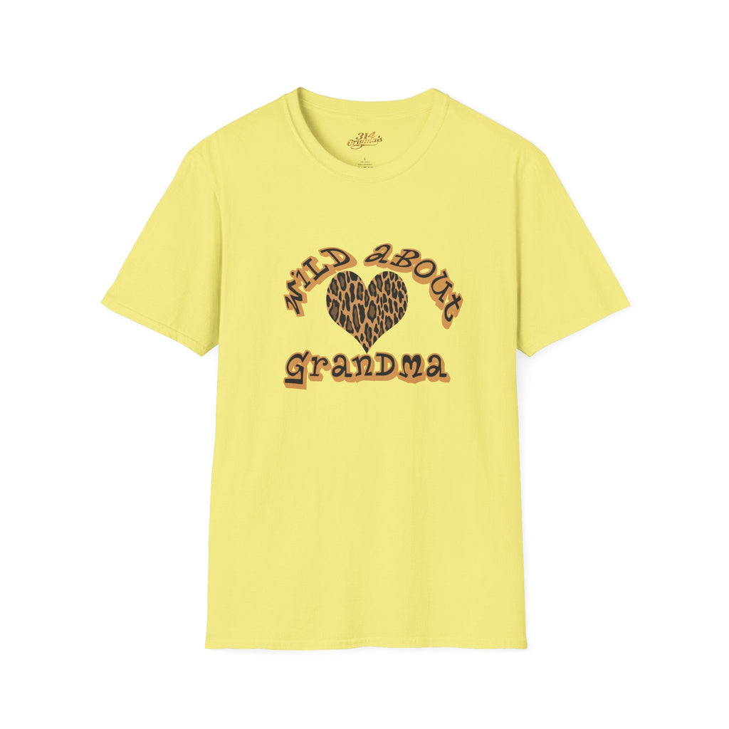 Wild About Grandma Leopard Heart T-Shirt Printify T-Shirt  314 Originals