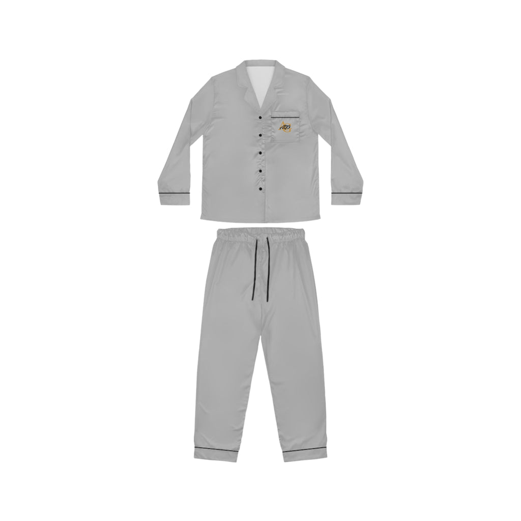 Women's Light Grey Satin Pajama Set — Luxurious Sleepwear Printify All Over Prints  314 Originals