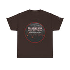 Tell It Like It Is Podcast — Bold City Skyline Statement T-Shirt Printify T-Shirt  314 Originals