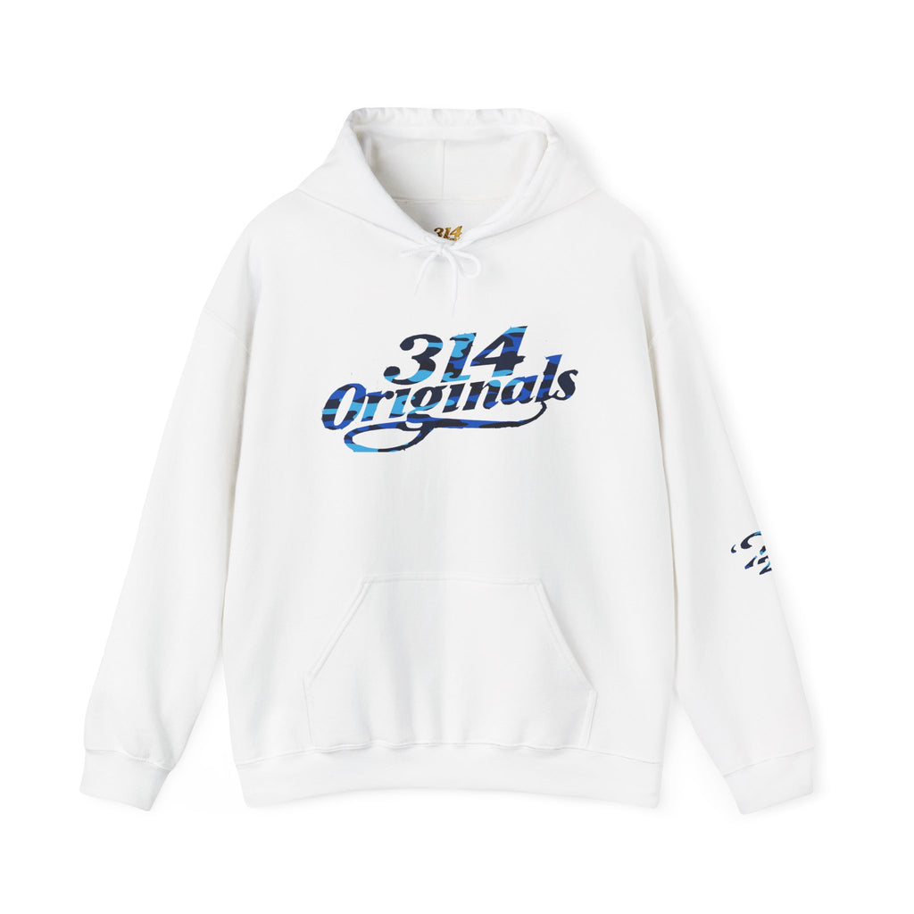 Blue Camo '314' Script Hoodie — City Pride Casual Pullover - 314 Originals