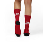 Red Sublimation Socks with '314 Originals' Script — Athletic Crew Socks - 314 Originals