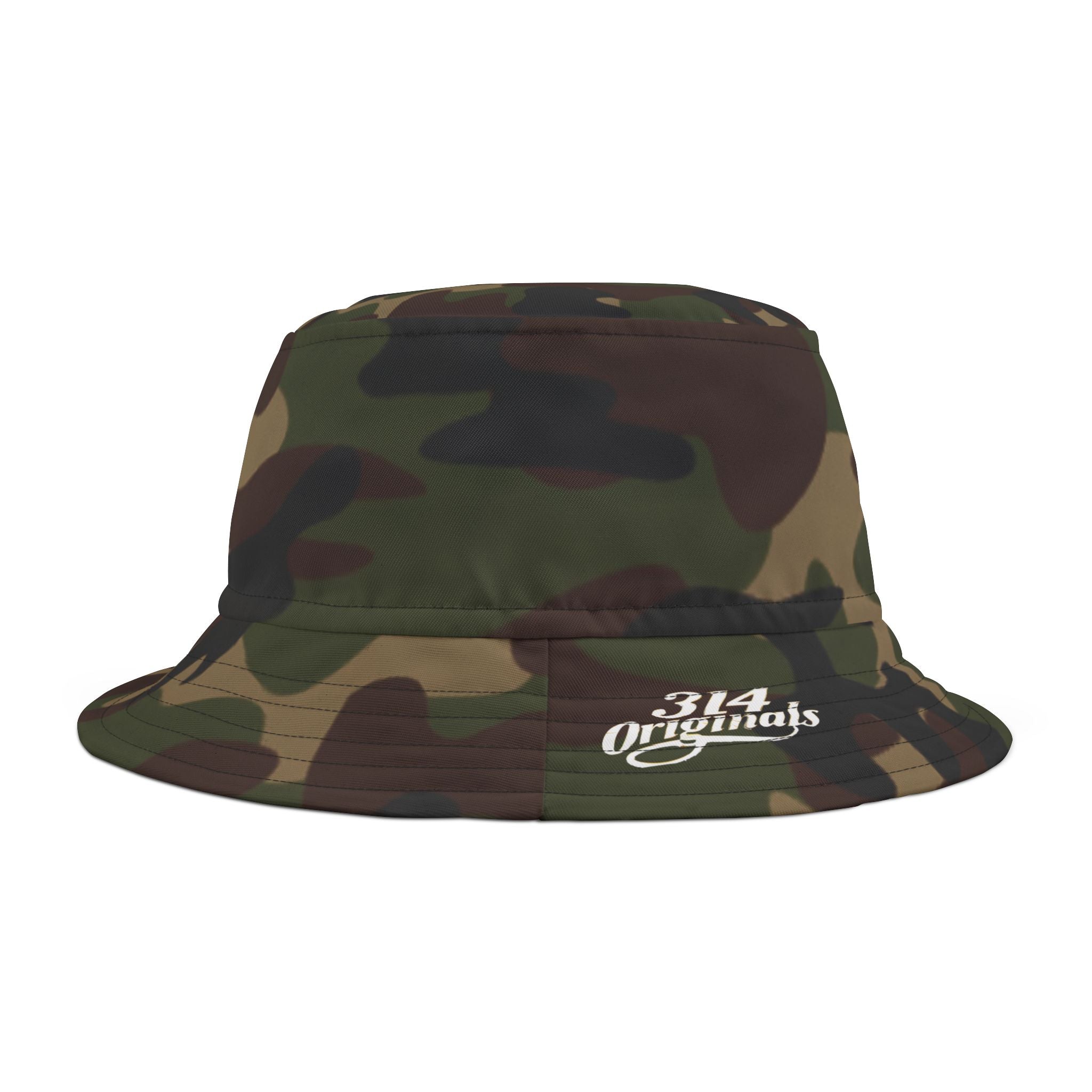 Camo Bucket Hat – Classic Woodland Camouflage Bucket Hat with 'U.S. Originals' Accent - 314 Originals
