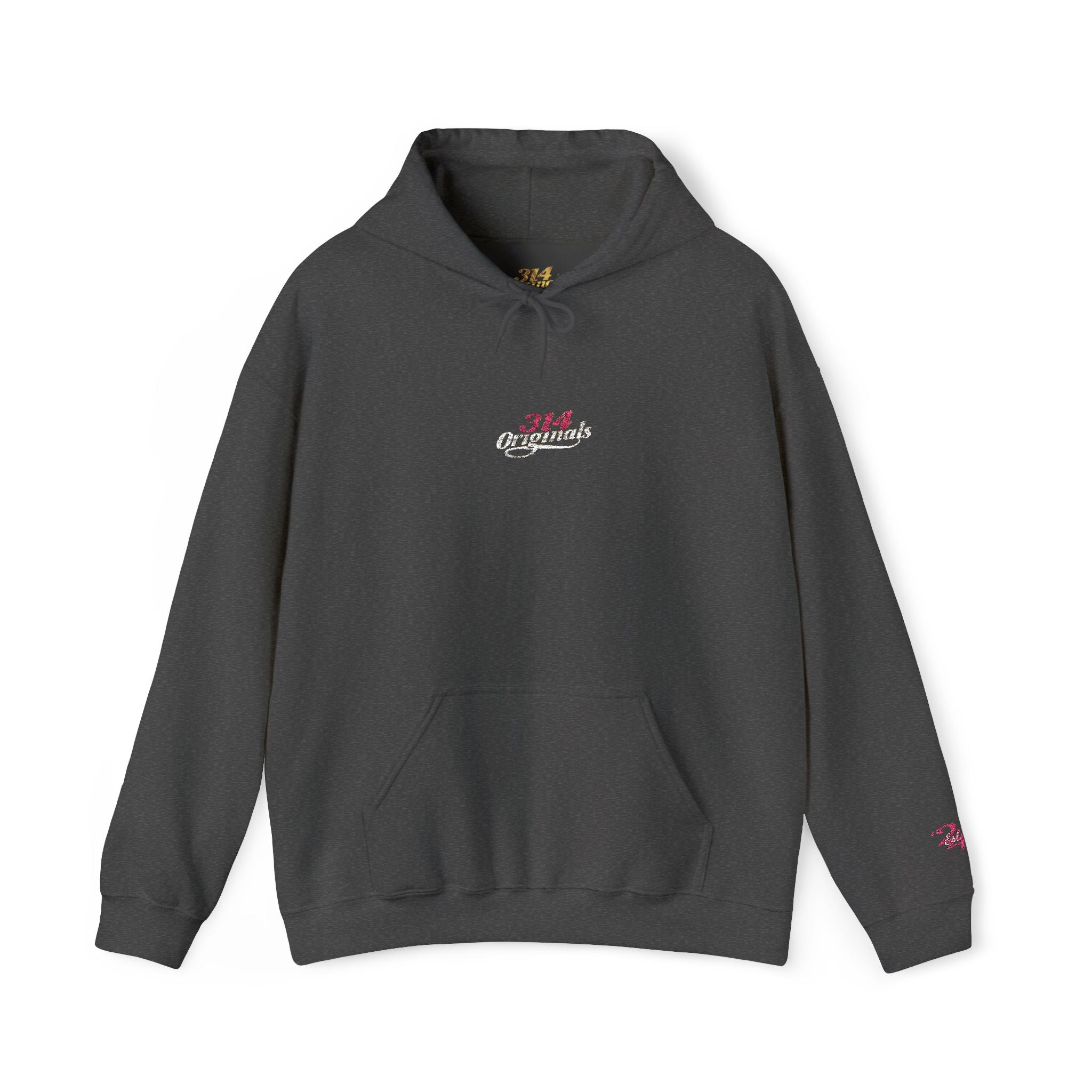 314 Ladies Hoodie — Pink Floral Chest Logo - 314 Originals