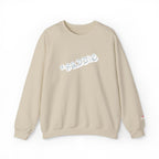 Cloud Script Crewneck Sweatshirt — White Script Logo Cozy Pullover Printify Sweatshirt  314 Originals