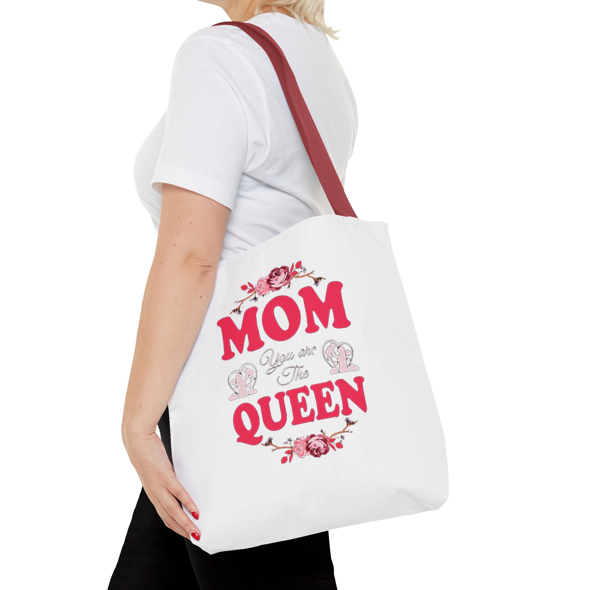 "Mom You're the Queen" Floral Mother's Day Tote Bag Printify Bags  314 Originals